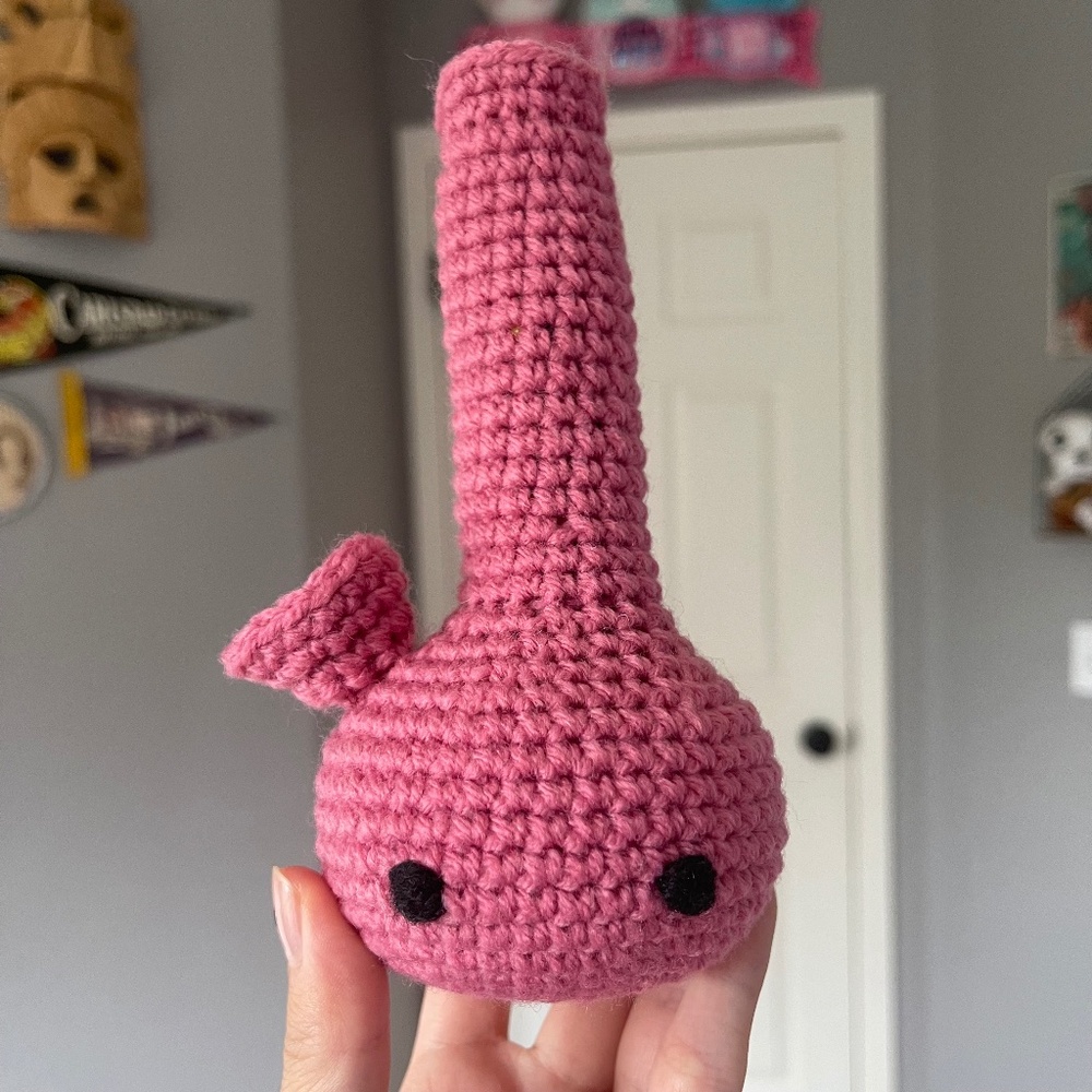 Pink crochet bong 💕
